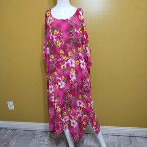 VTG Hawaiian Station Floral Pink Mumu One Size Tropical